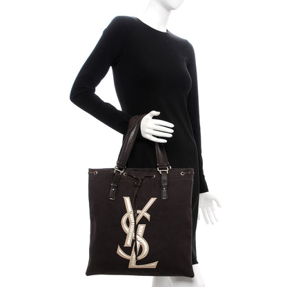 Saint Laurent Canvas Kahala Tote Brown 2 of 10