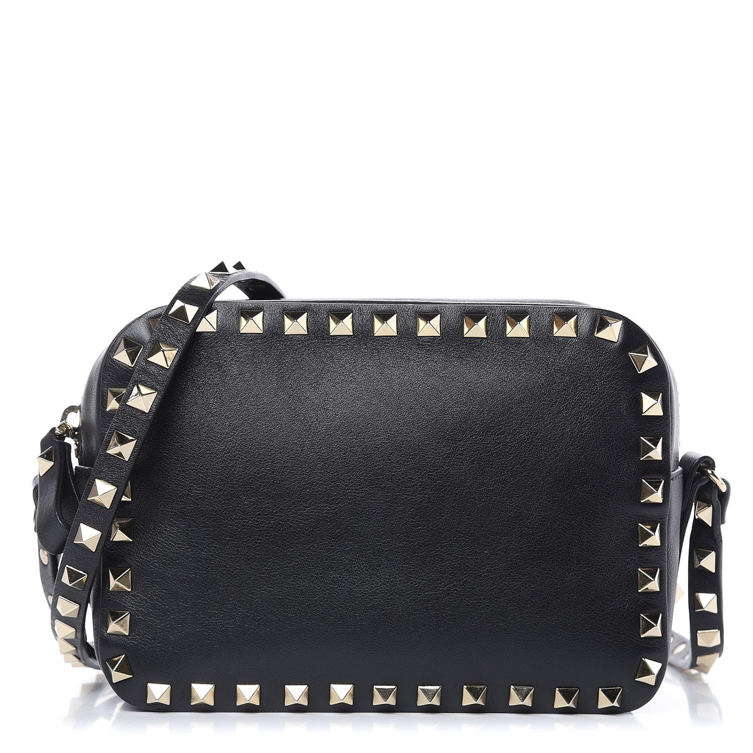 Valentino Garavani Calfskin Rockstud Camera Crossbody Bag Black 1 of 11