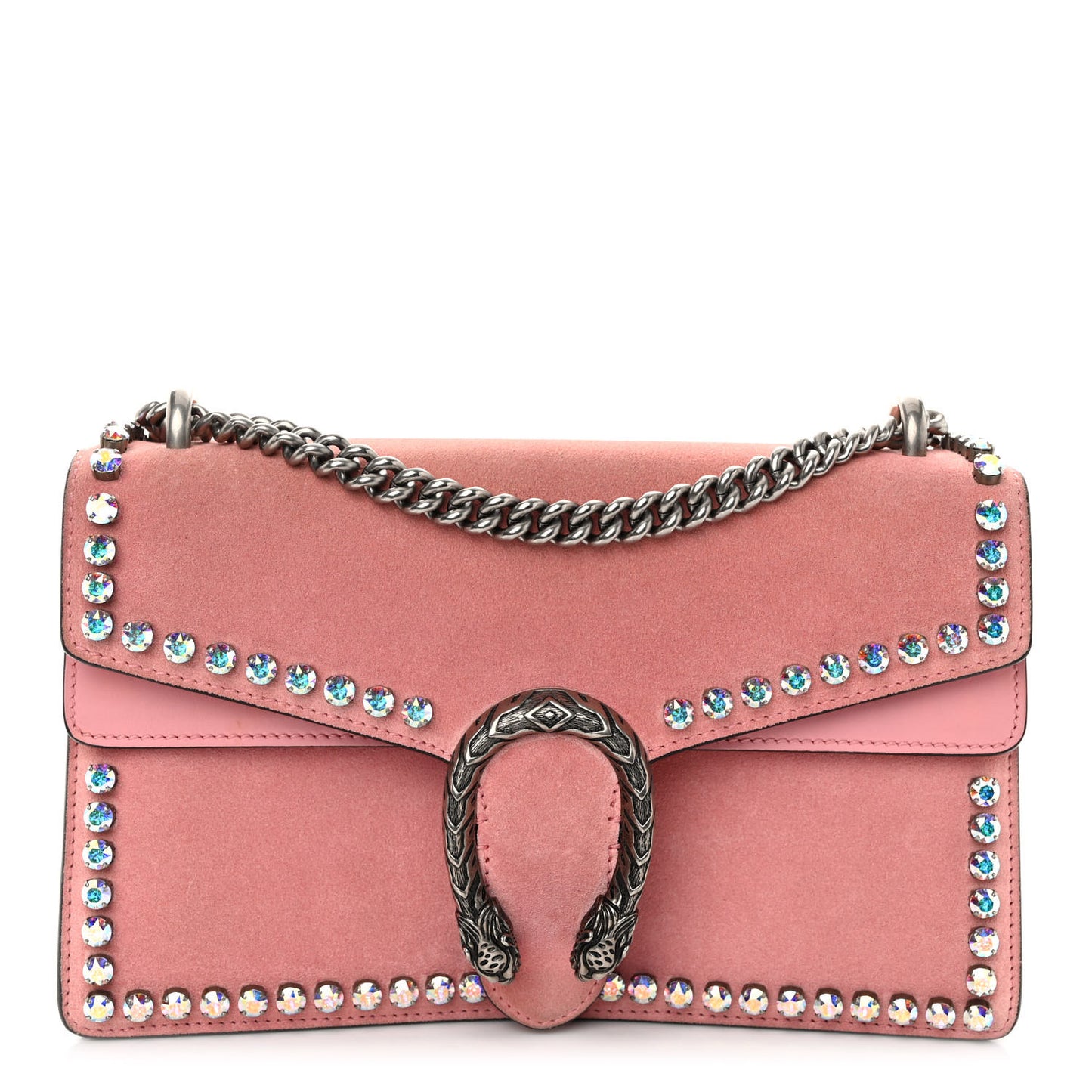 Suede Crystal Small Dionysus Shoulder Bag Peonia