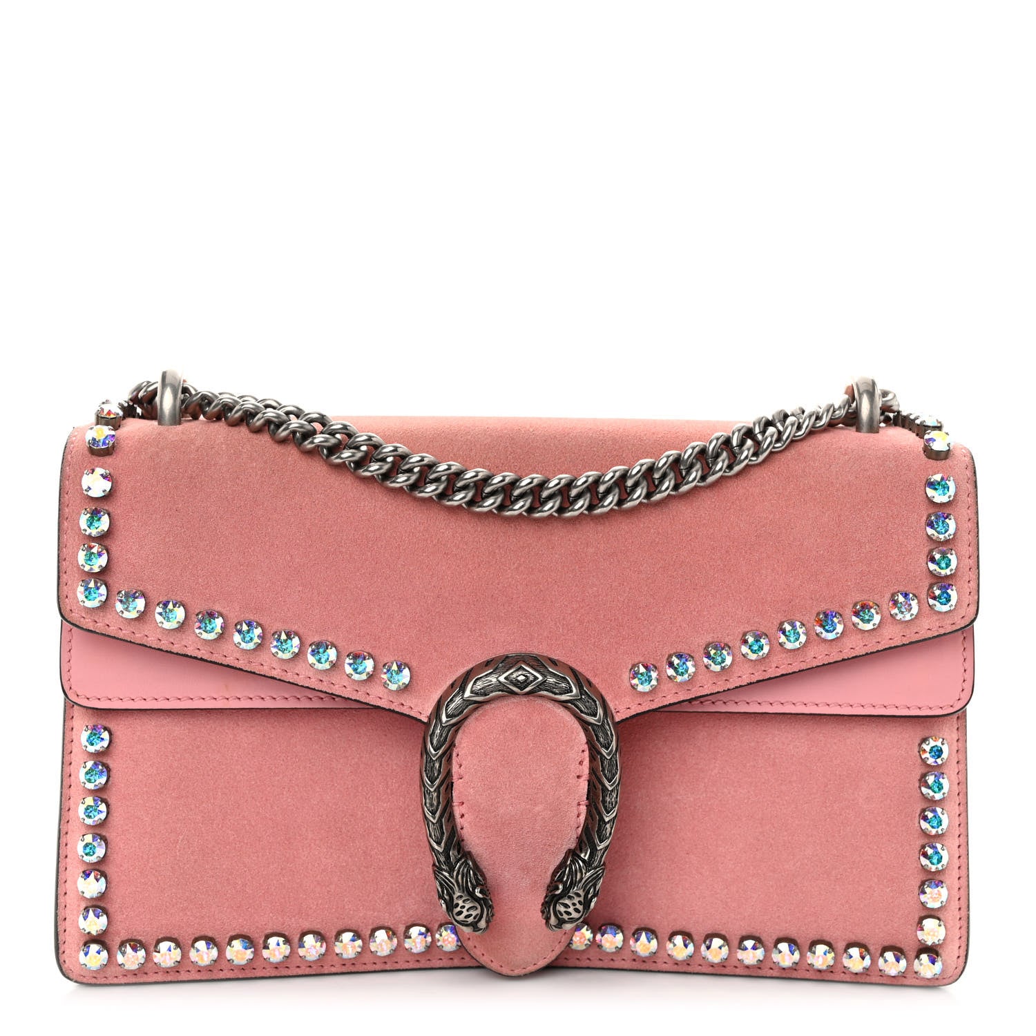 Gucci Suede Crystal Small Dionysus Shoulder Bag Peonia 1 of 14