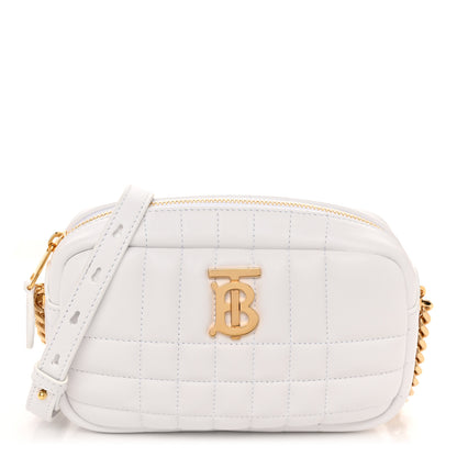 Burberry Lambskin Quilted Mini Lola Camera Bag White 1 of 10