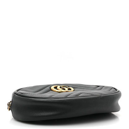 Gucci Calfskin Matelasse GG Marmont Belt Bag 75 30 Black 4 of 9