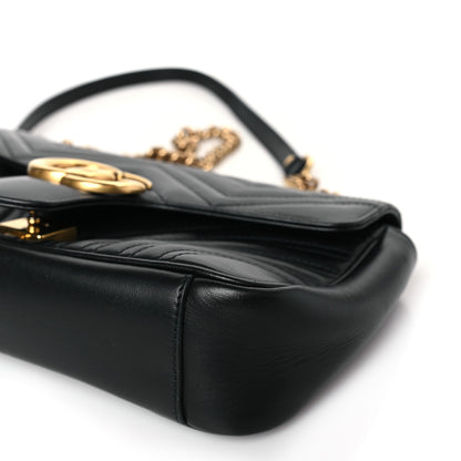 Gucci Calfskin Matelasse Small GG Marmont Shoulder Bag Black 8 of 8