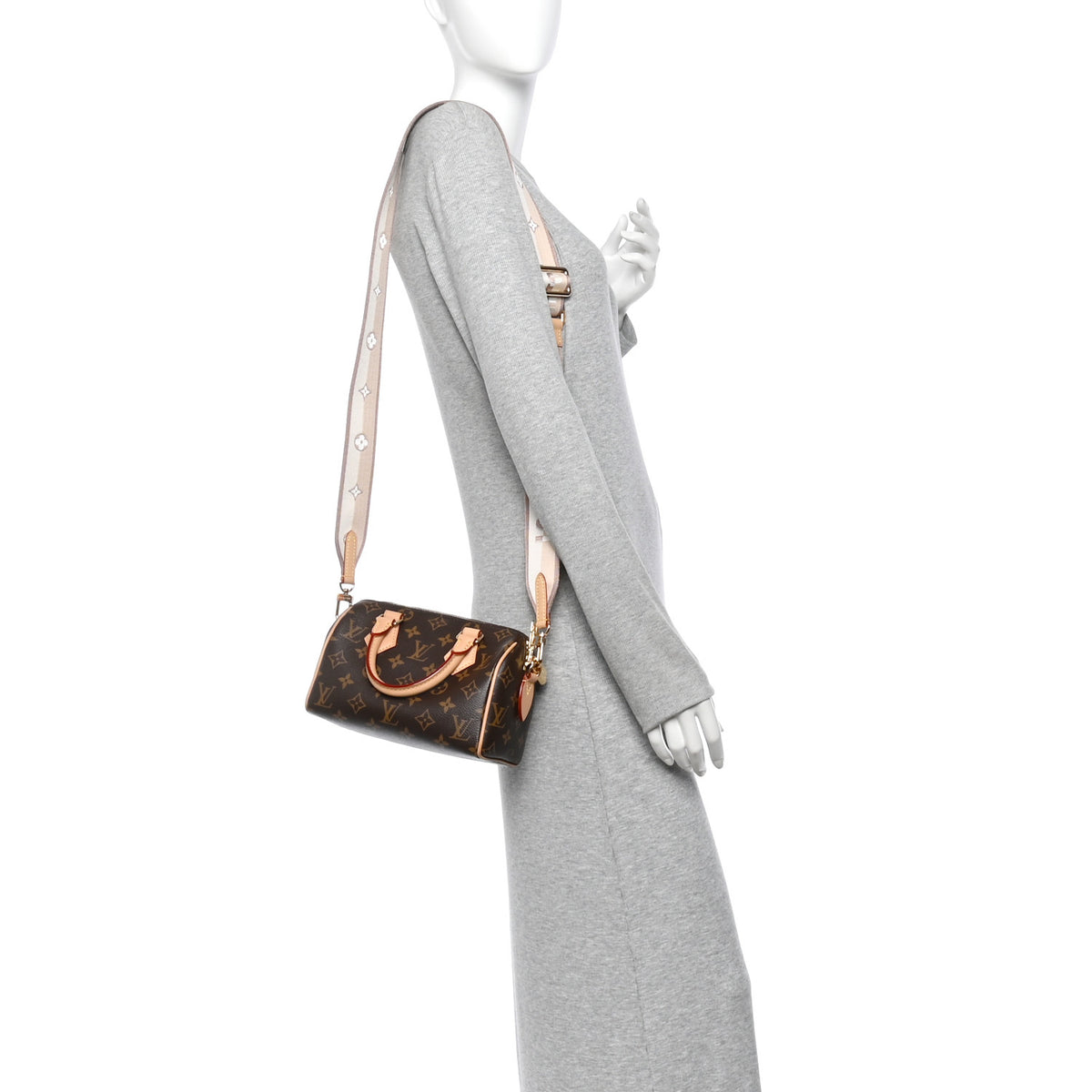 Louis Vuitton Monogram Speedy Bandouliere 20 Beige 2 of 9