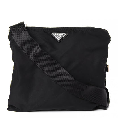 Prada Nylon Vela Flat Messenger Bag Black 1 of 4