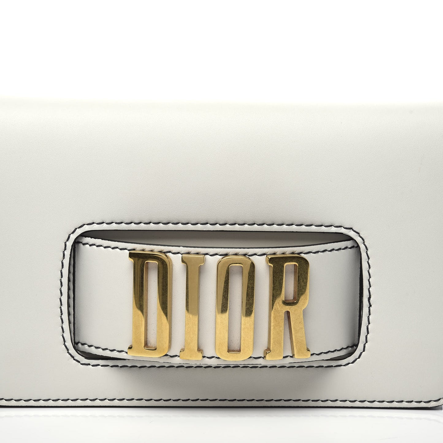 Smooth Calfskin Dio(r)evolution Flap Clutch White