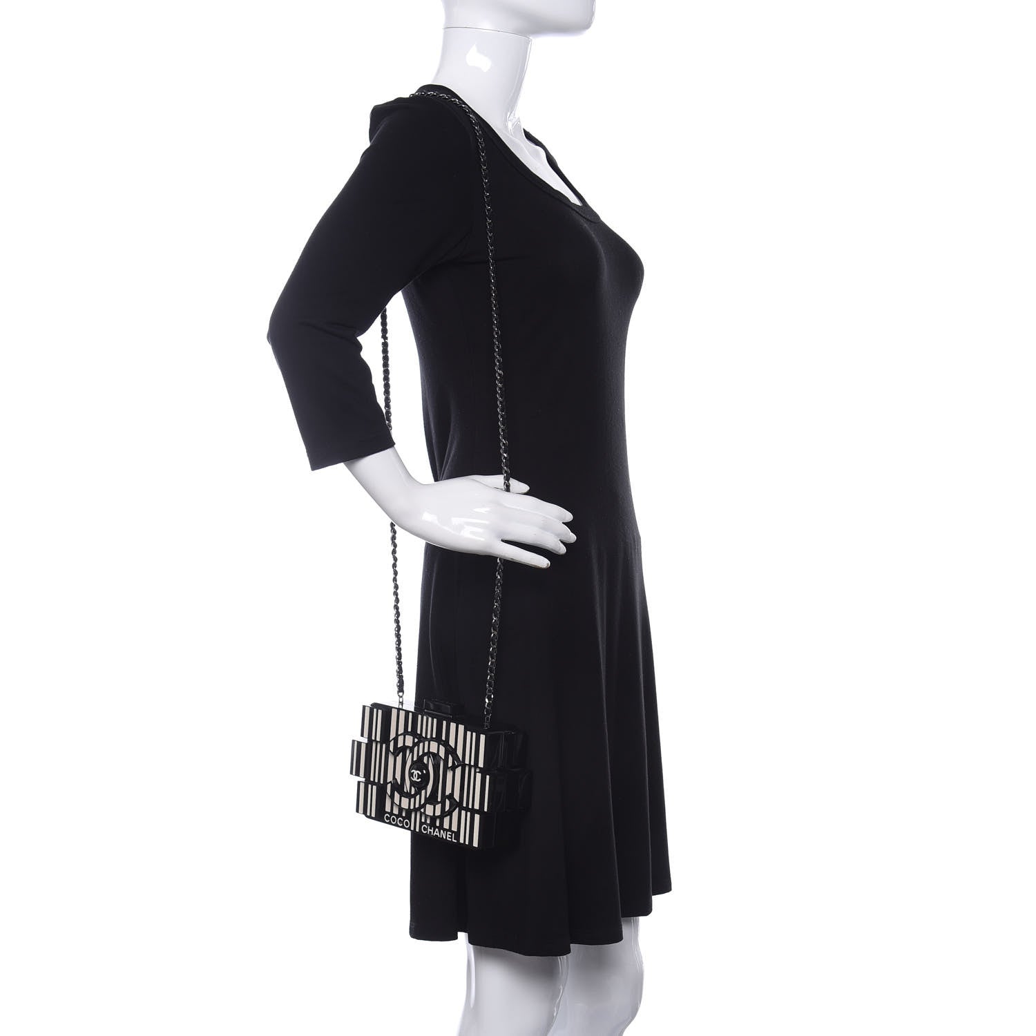 Chanel Plexiglass Barcode Boy Brick Lego Clutch Black 2 of 10