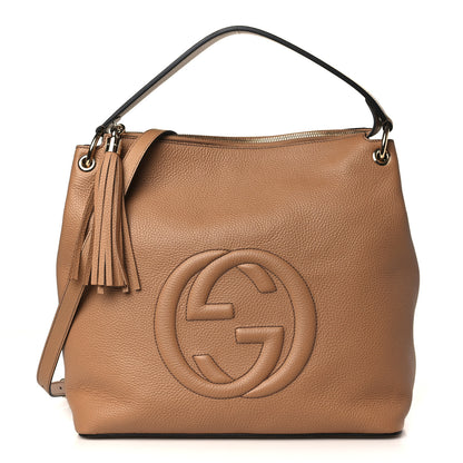 Gucci Pebbled Calfskin Large Soho Hobo Camelia 1 of 9