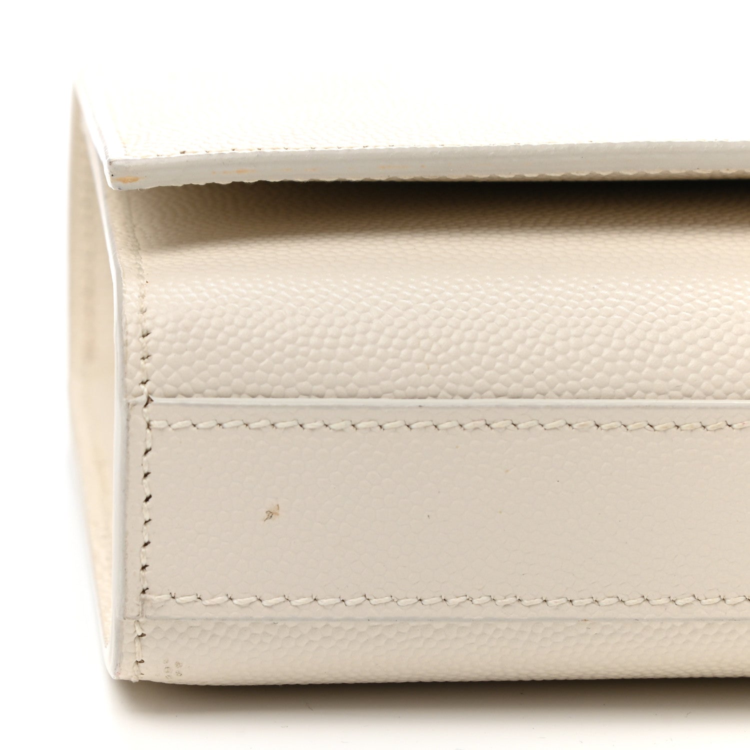 Saint Laurent Grain De Poudre Classic Monogram Cassandre Clutch Dove White 7 of 10