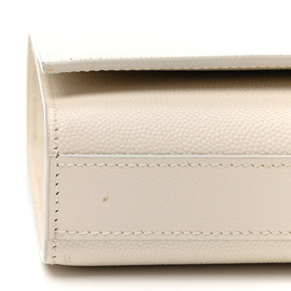 Saint Laurent Grain De Poudre Classic Monogram Cassandre Clutch Dove White 7 of 10