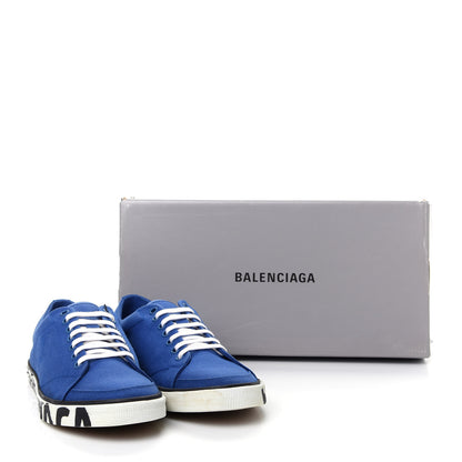 Balenciaga Cotton Canvas Match Graffiti Sneakers 41 Bleu Black 10 of 10