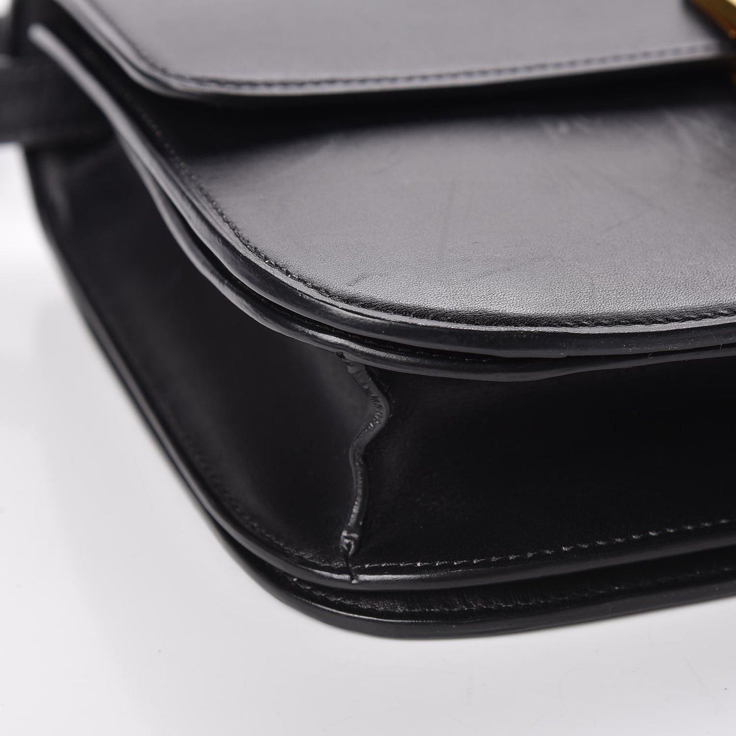 Box Calfskin Medium Classic Box Flap Bag Black