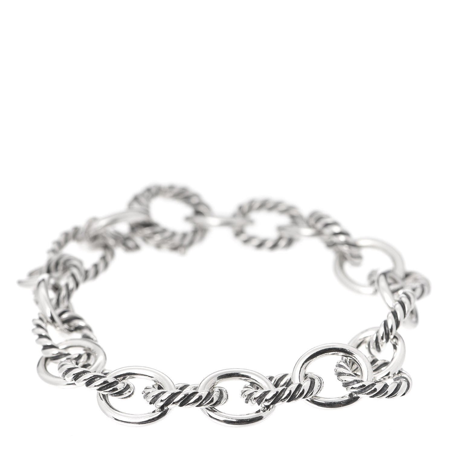 David Yurman Sterling Silver 10mm Medium Oval Link Bracelet 1 of 5