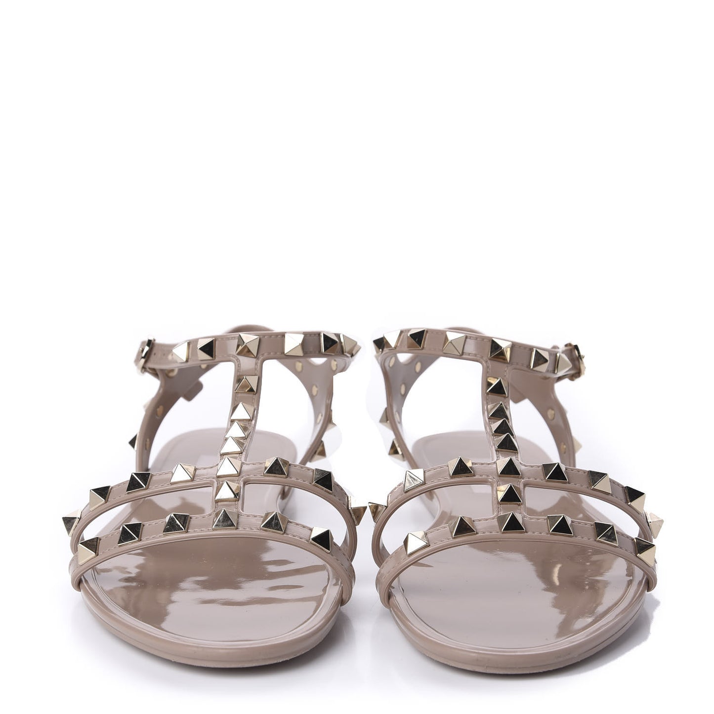 PVC Jelly Rockstud Caged Sandals 38 Poudre