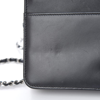 Chanel Lambskin Camellia Studded Wallet on Chain WOC Black 14 of 15