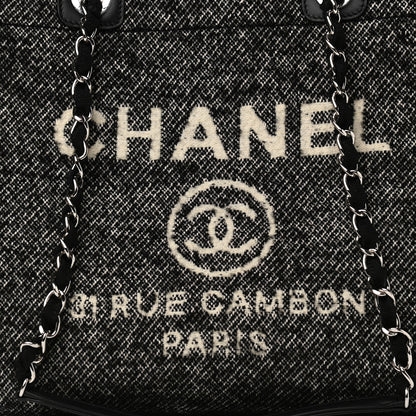 Chanel Mixed Fibers Calfskin Medium Deauville Tote Black 7 of 9