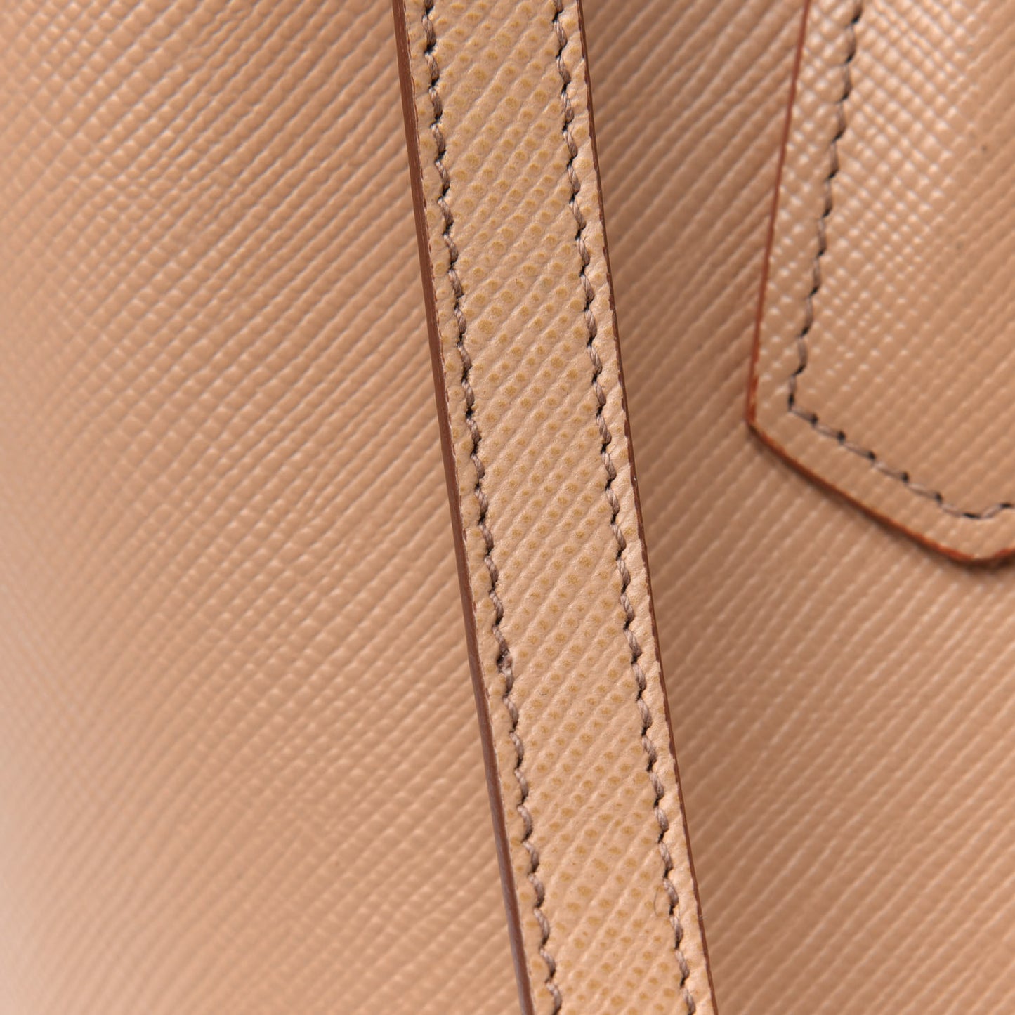 Saffiano Cuir Medium Double Bag Noisette Papaya