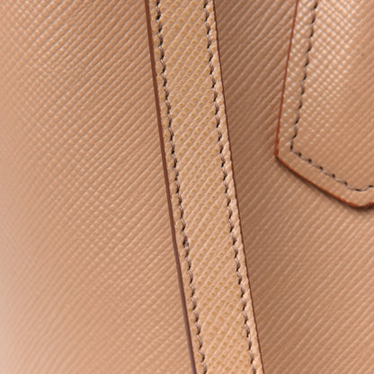 Prada Saffiano Cuir Medium Double Bag Noisette Papaya 43 of 47