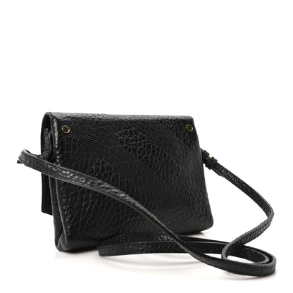 Burberry Signature Grain Calfskin Check Embossed Langley Crossbody Black 3 of 9