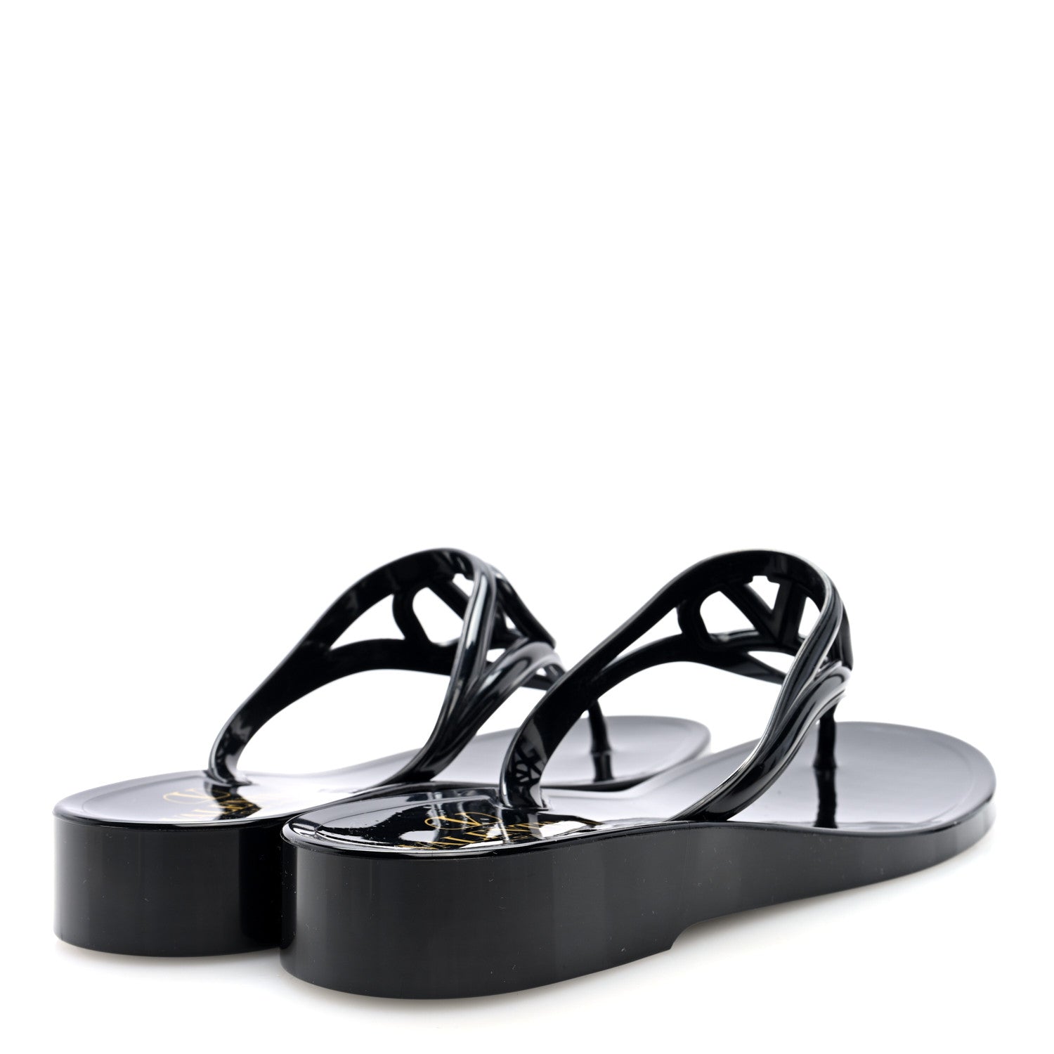 Valentino Garavani PVC Vlogo PM Thong Sandals 40 Black 4 of 9