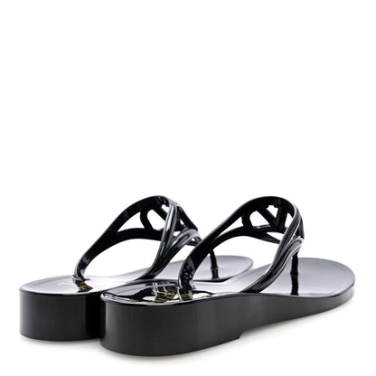 Valentino Garavani PVC Vlogo PM Thong Sandals 40 Black 4 of 9