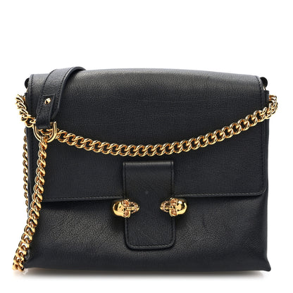 Alexander McQueen Calfskin Small Twin Skull Chain Crossbody Black 1 of 9