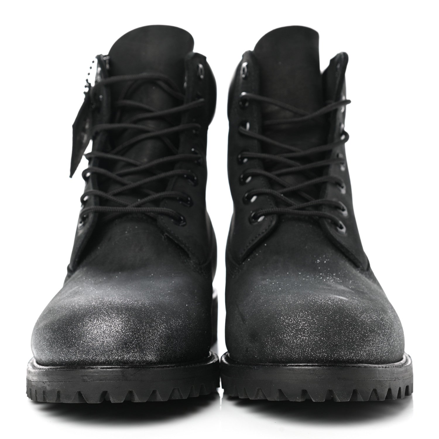 Jimmy Choo X TIMBERLAND Nubuck Glitter Mens Ankle Boots 9 Black Gunmetal 2 of 9