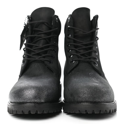 Jimmy Choo X TIMBERLAND Nubuck Glitter Mens Ankle Boots 9 Black Gunmetal 2 of 9