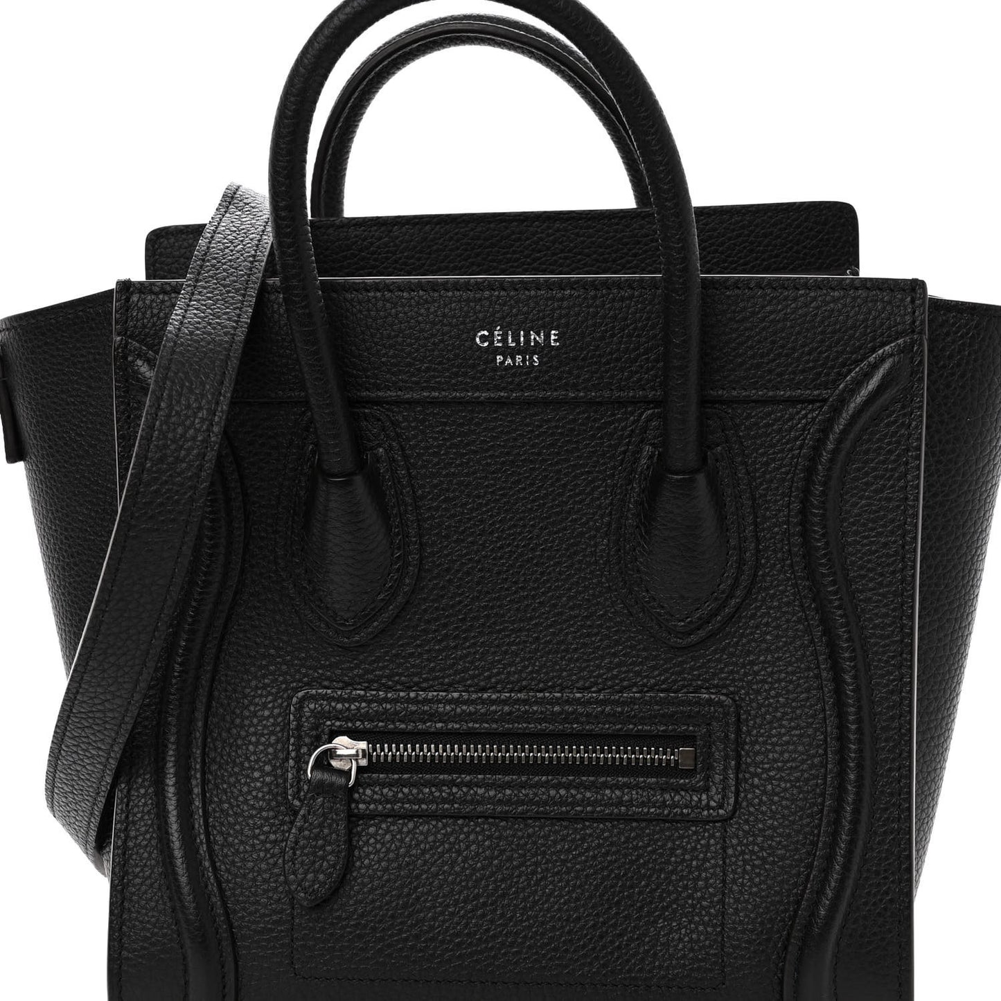 Drummed Calfskin Nano Luggage Black