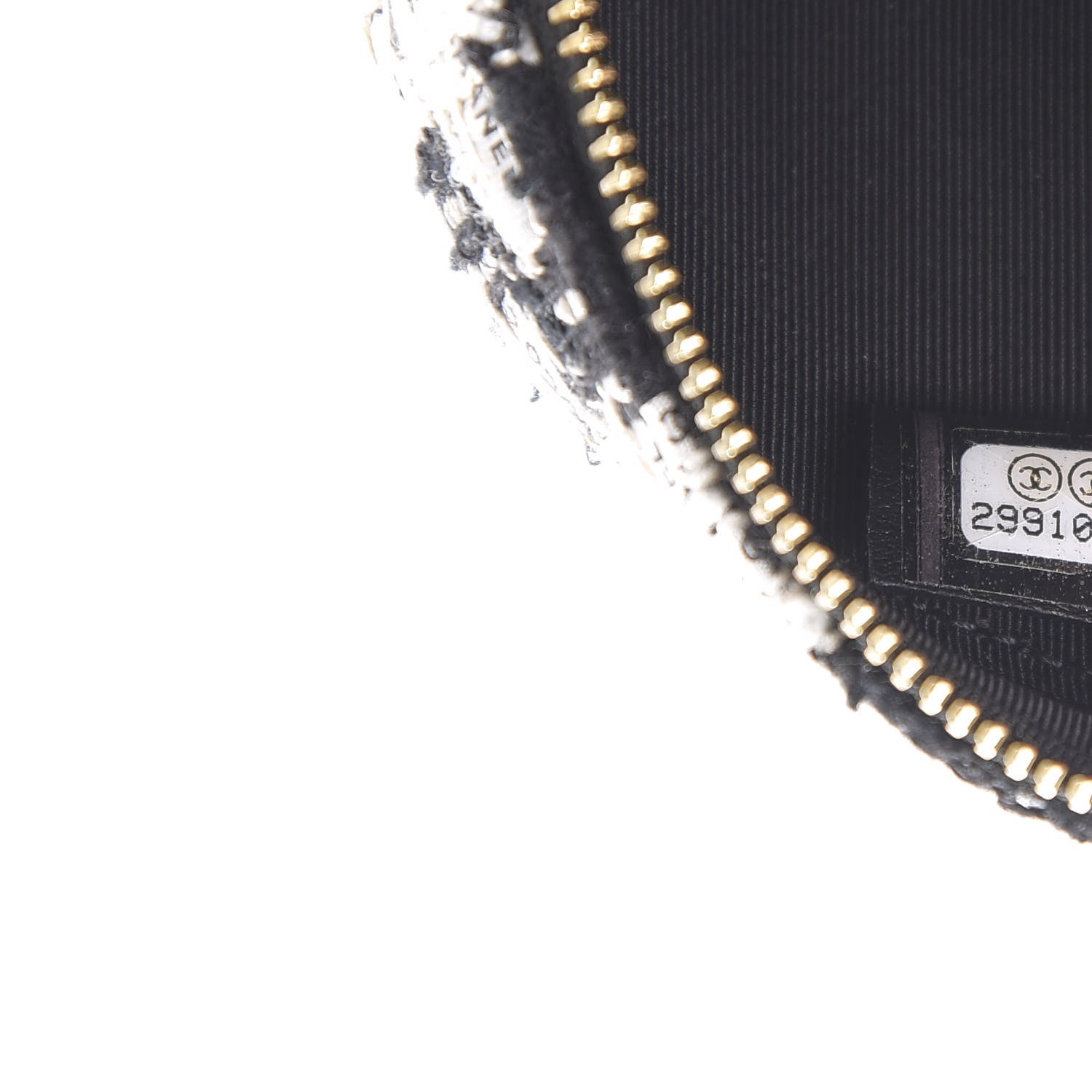 Chanel Tweed Quilted Round Clutch With Chain Black Ecru White 7 of 9