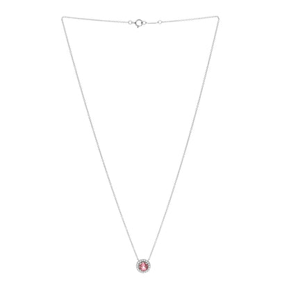 Tiffany Platinum Diamond Pink Tourmaline Soleste Pendant Necklace 3 of 8