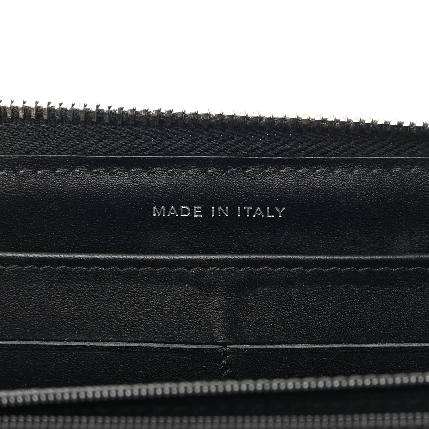 Patent Quilted Zip Around Wallet Black