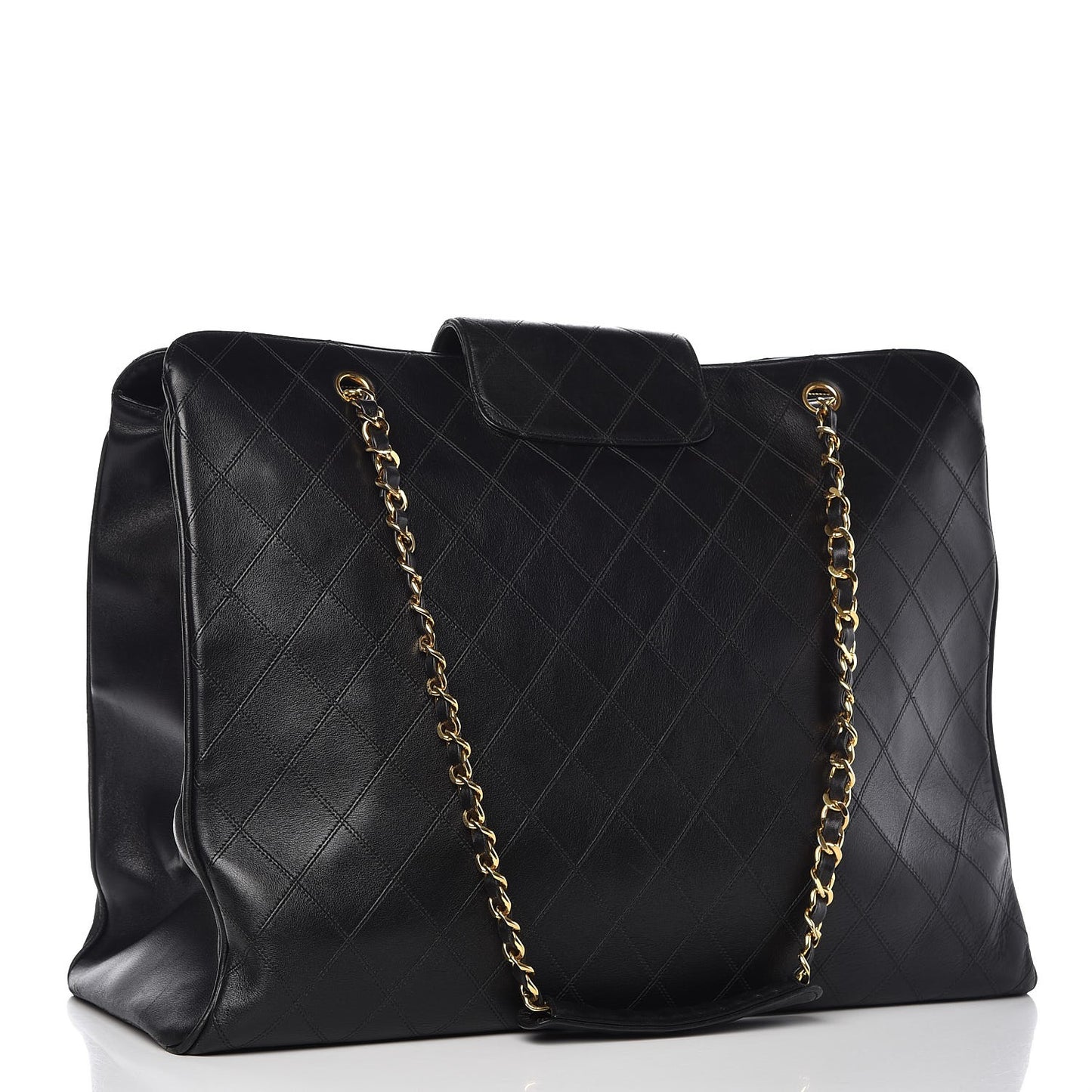 Calfskin Stitched XL Weekender Black