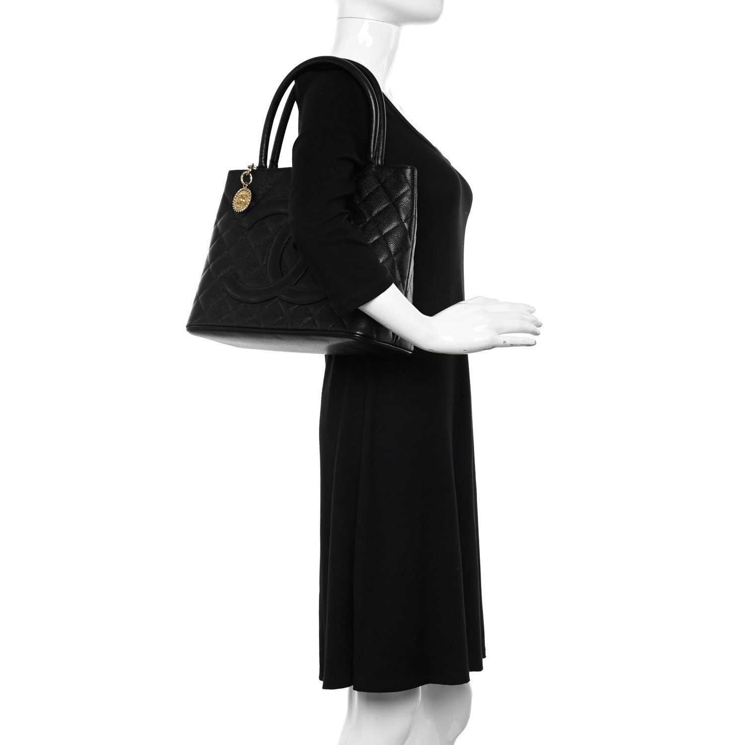 Chanel Caviar Quilted Medallion Tote Black 2 of 11