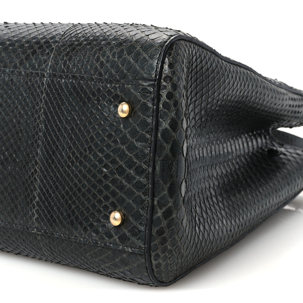 Snakeskin  Medium Executive Cerf Shopper Tote Black