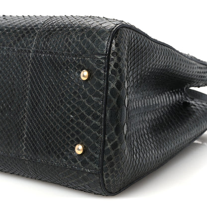Chanel Snakeskin  Medium Executive Cerf Shopper Tote Black 10 of 11