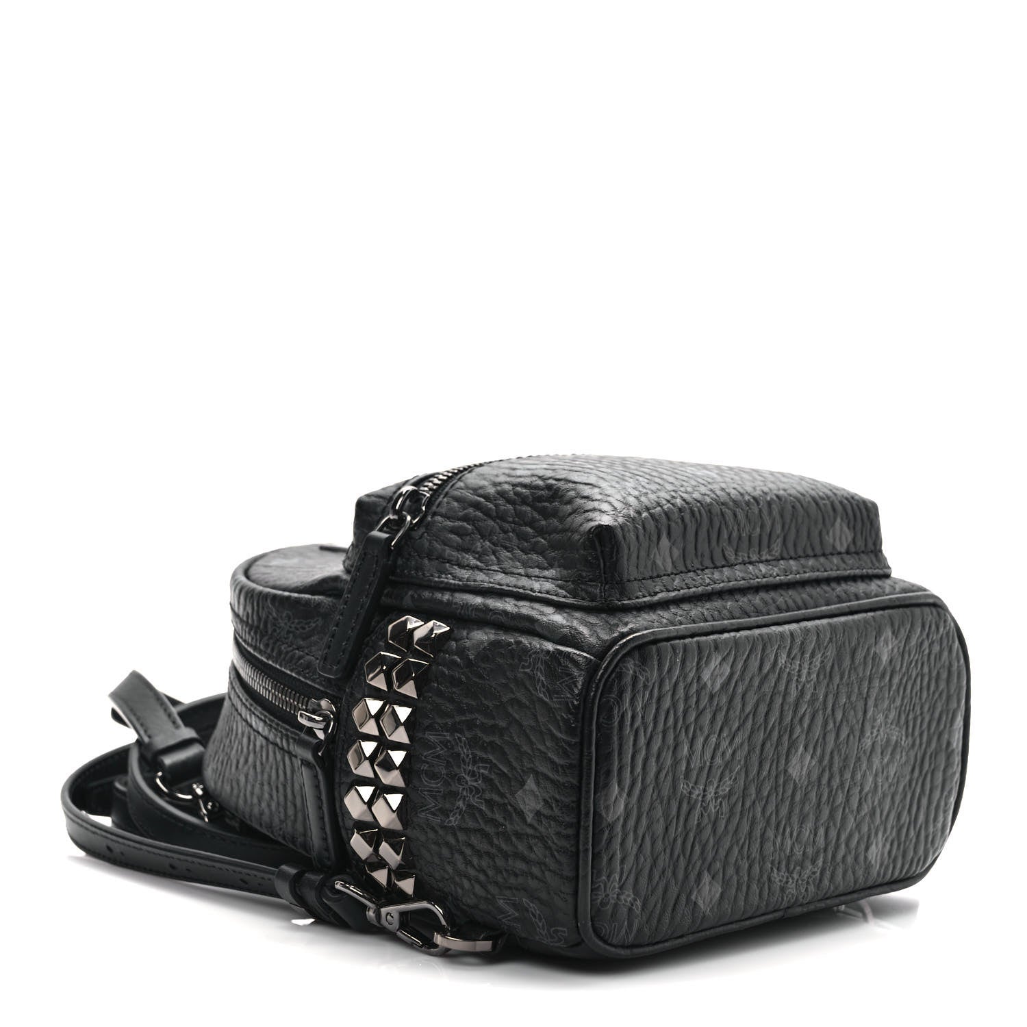 MCM Visetos Side Stud X-Mini Stark Bebe Boo Backpack Black 4 of 10