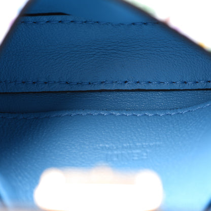 Fendi X SARAH COLEMAN Vitello Liberty Ceylon Micro FF Fish Eye Embossed Nano Baguette Charm Multicolor Cyber Blue 5 of 6