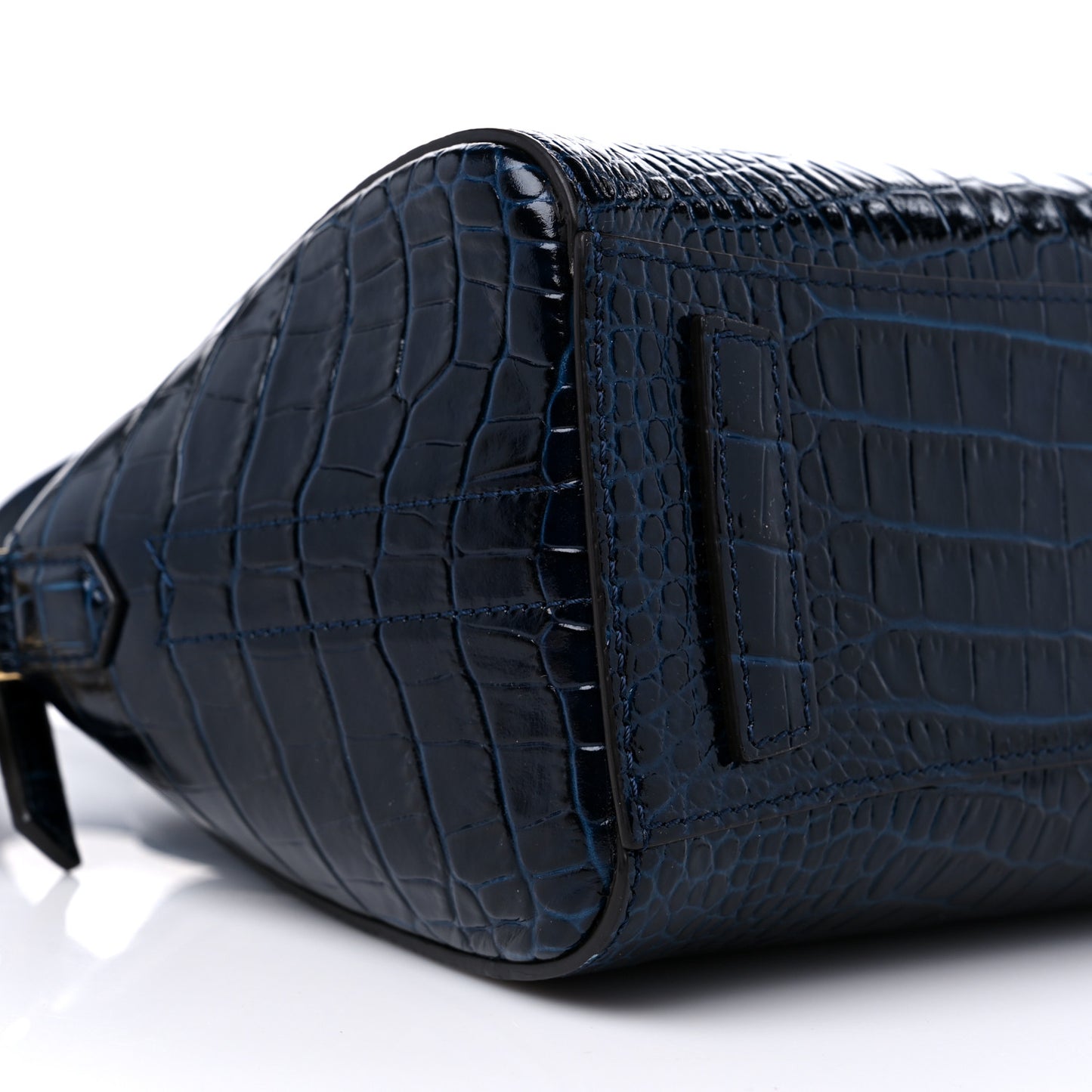Calfskin Crocodile Embossed Mini Antigona Navy