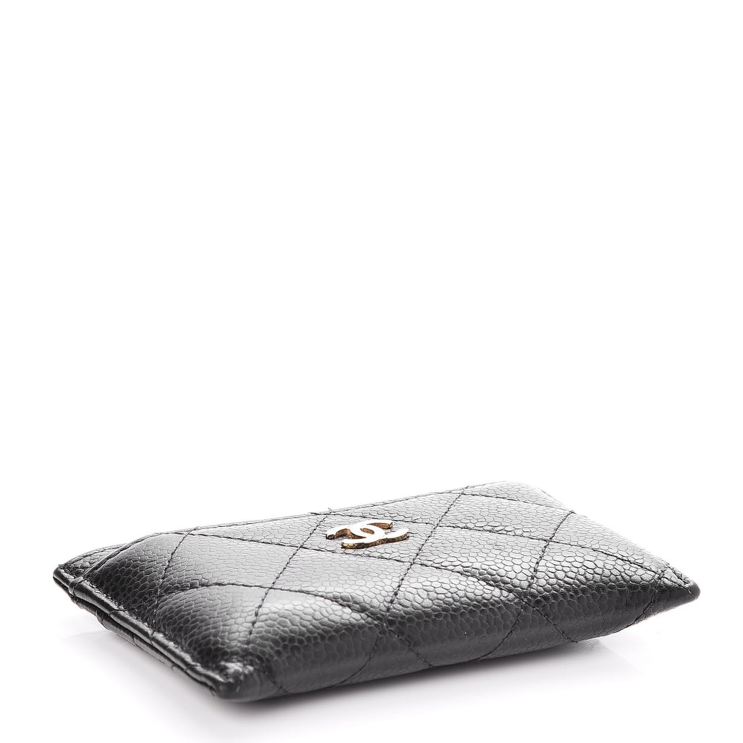Caviar Quilted Card Holder Black