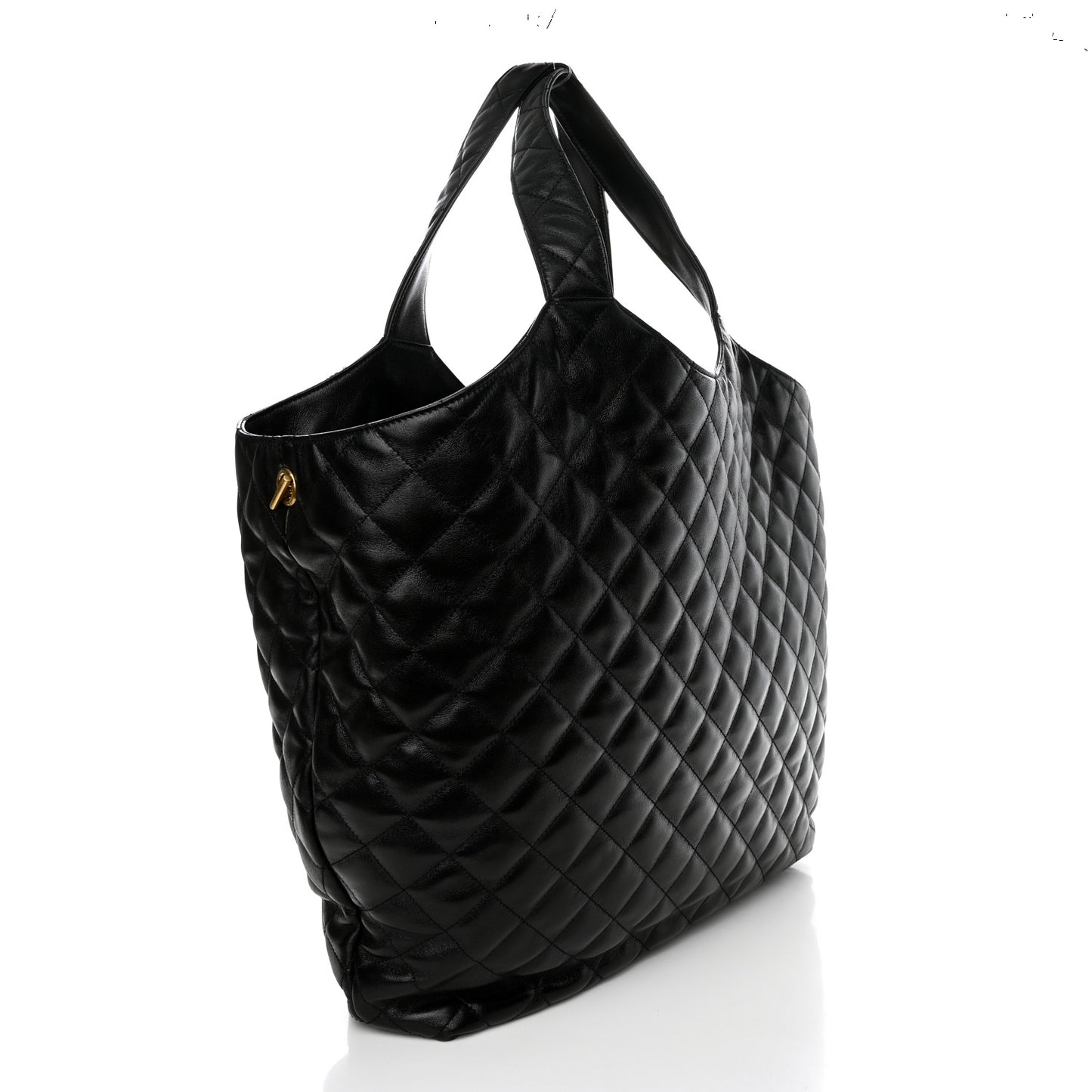 Lambskin Quilted Maxi Icare Shopping Tote Black