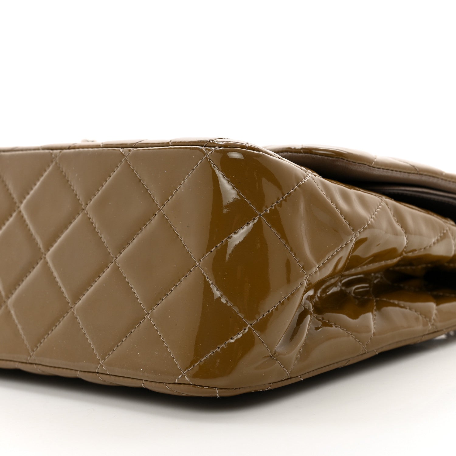 Chanel Patent Calfskin Quilted Jumbo Double Flap Brown 10 of 14