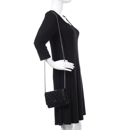 Chanel Lambskin Quilted Wallet On Chain WOC Black 2 of 12