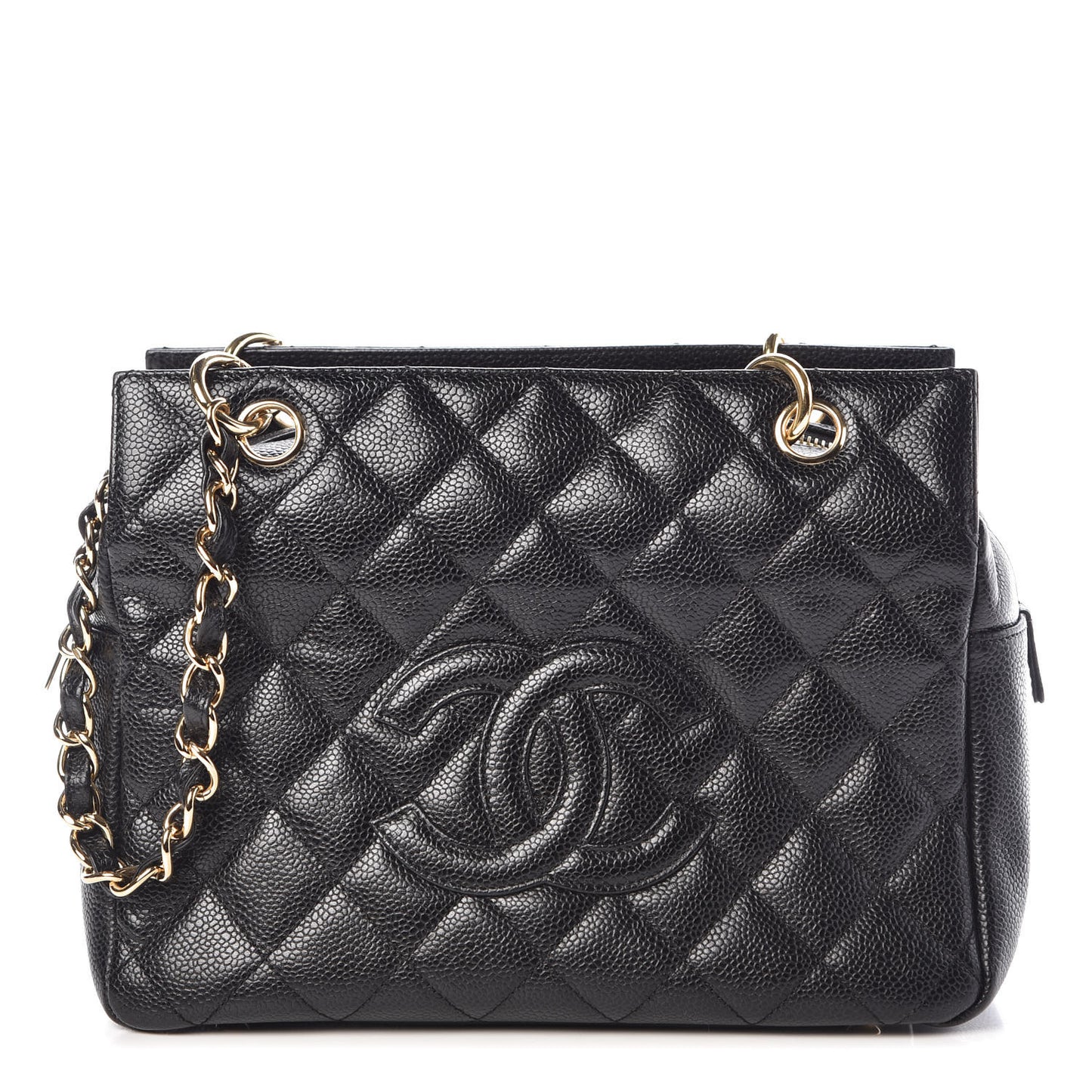 Caviar Quilted Petit Timeless Tote PTT Black