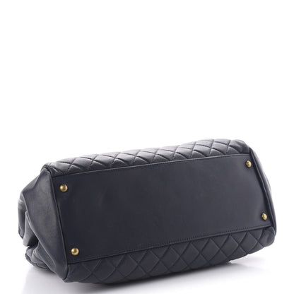 Chanel Lambskin Quilted Large Just Mademoiselle Bowling Bag Navy 4 of 10