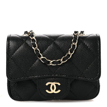 Chanel Caviar Quilted Mini Chain Belt Bag Black 1 of 14