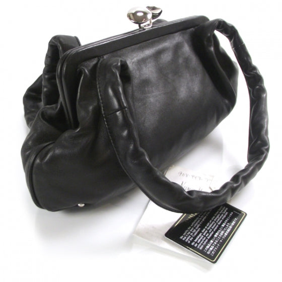 Chanel Lambskin Kiss Lock Frame Bag Black 3 of 10