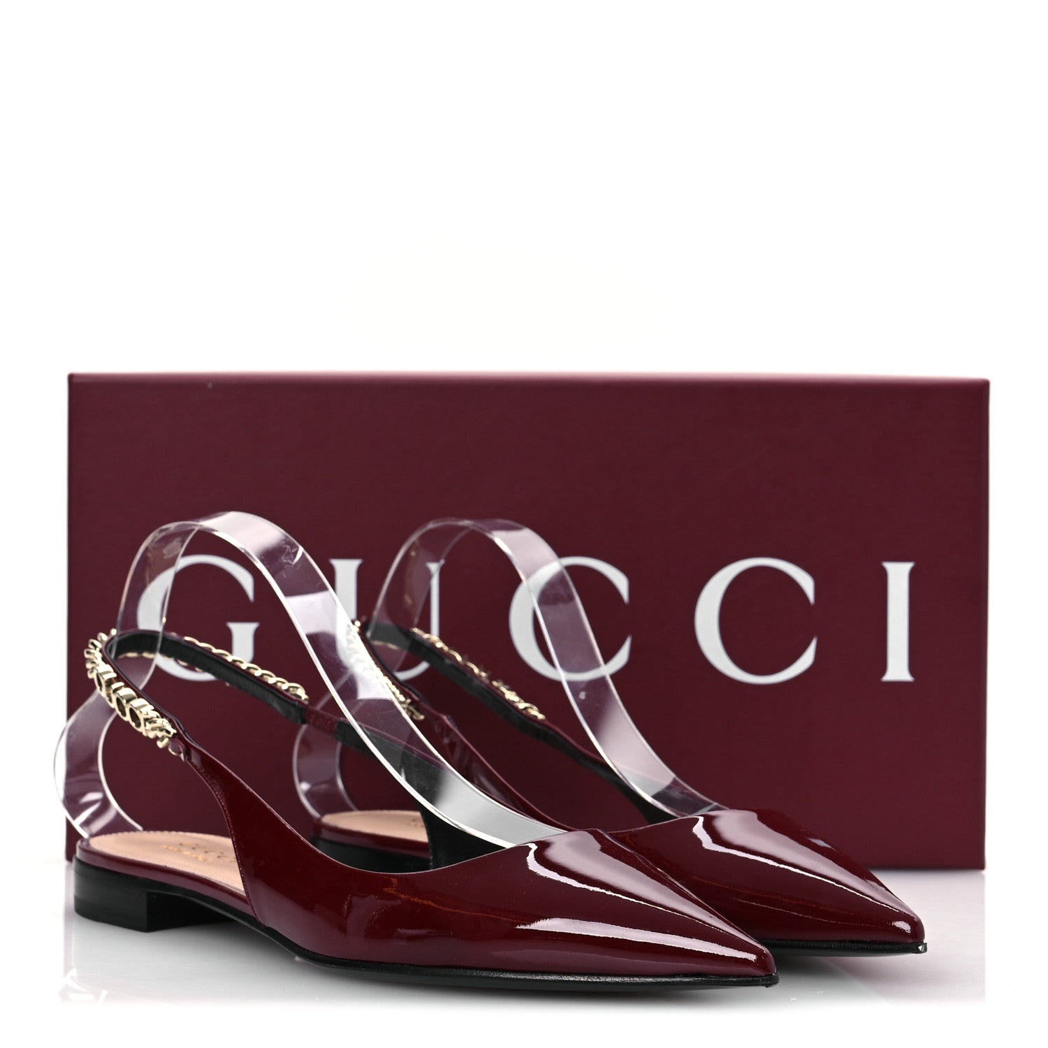 Gucci Patent Signoria Ballet Slingback Ballet Flat 38 Rosso Ancora 15 of 15