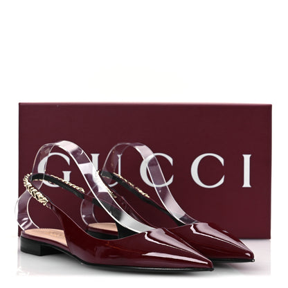 Gucci Patent Signoria Ballet Slingback Ballet Flat 38 Rosso Ancora 15 of 15