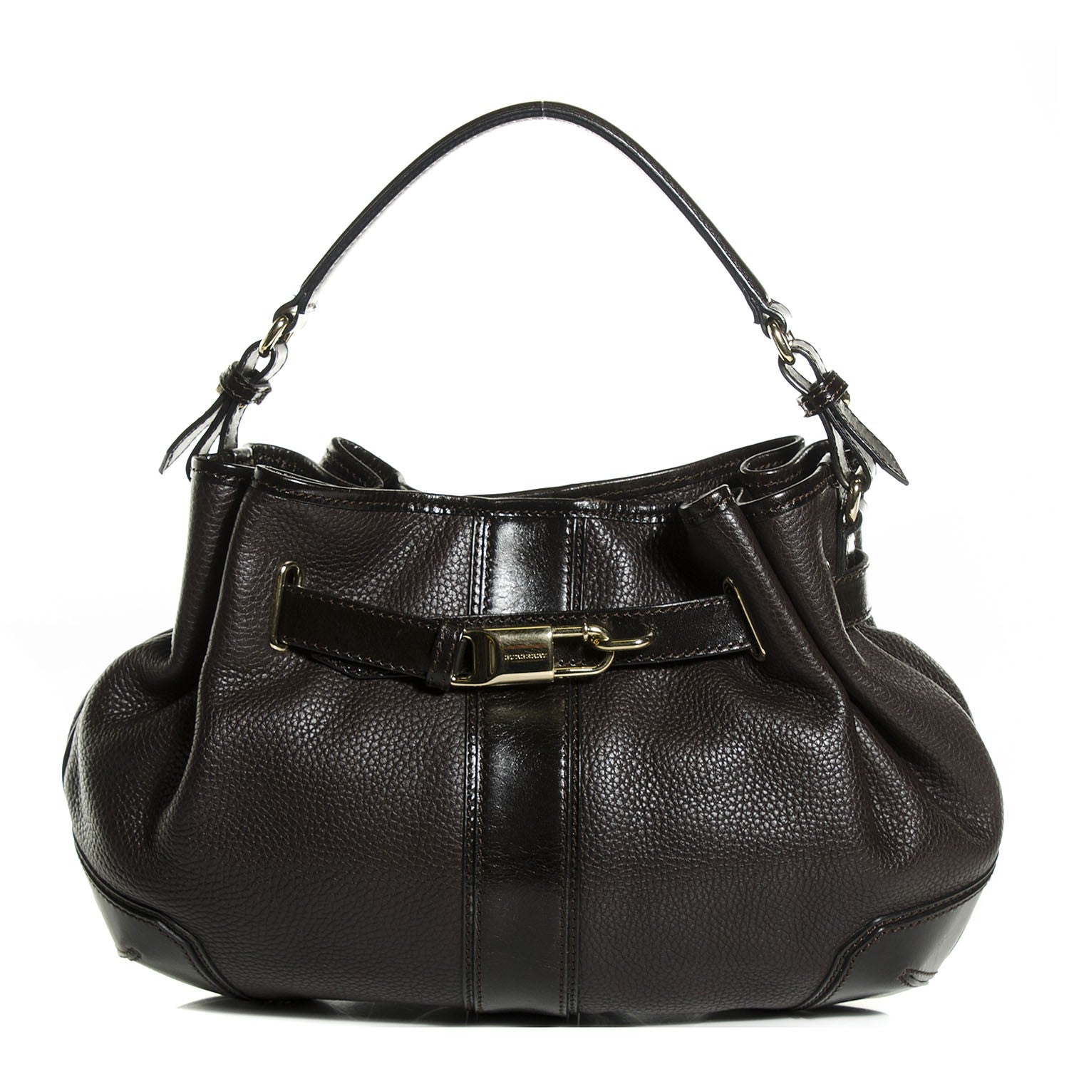Burberry Pebbled Calfskin Hobo Brown 1 of 11